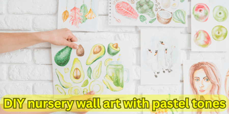 DIY-nursery-wall-art-with-pastel-tones