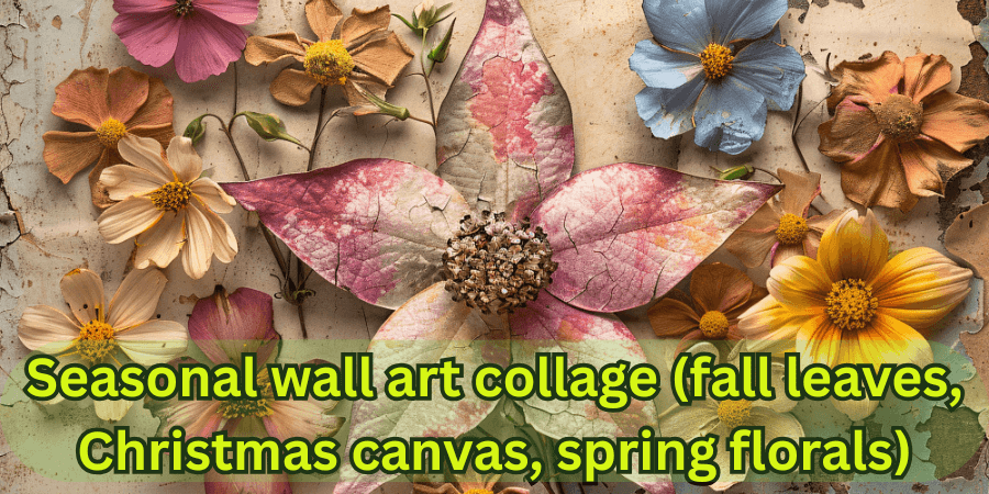 Seasonal-wall-art-collage-fall-leaves-Christmas-canvas-spring-florals