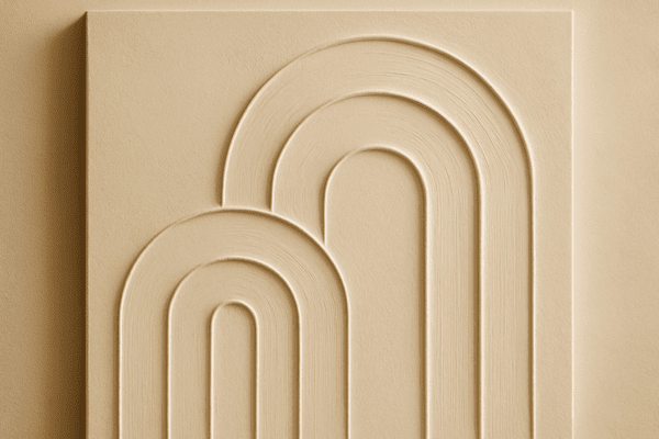  3D plaster arch shapes forming a modern wall art pattern