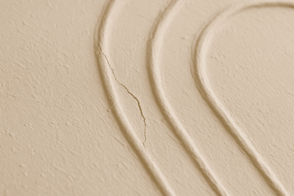 Close-up of cracked plaster art – example of common beginner mistake