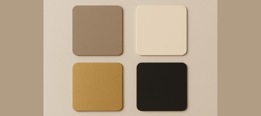 Palette-of-luxury-paint-tones-–-taupe-cream-gold-and-matte-black-swatches