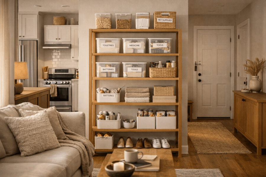 small space ADHD-friendly organisation setup