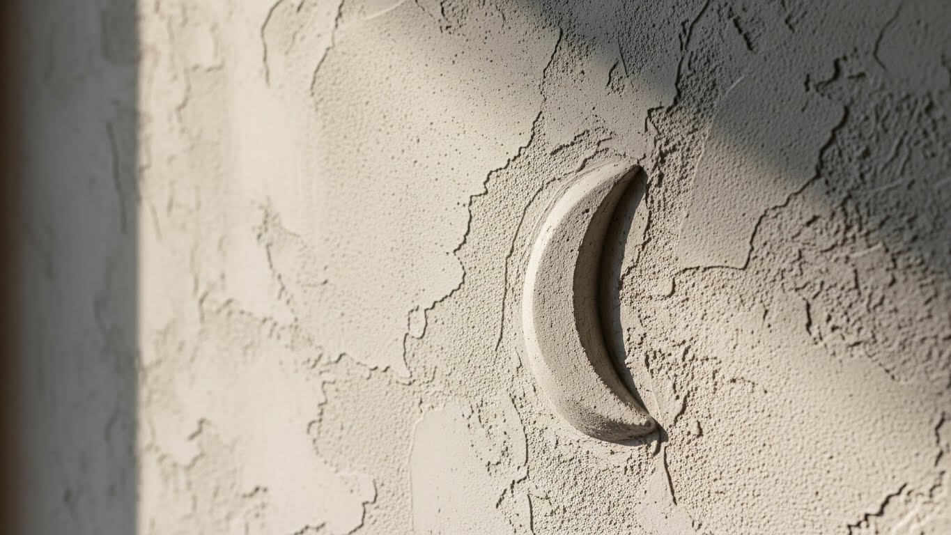 Close-up of textured minimalist wall surface with soft natural light